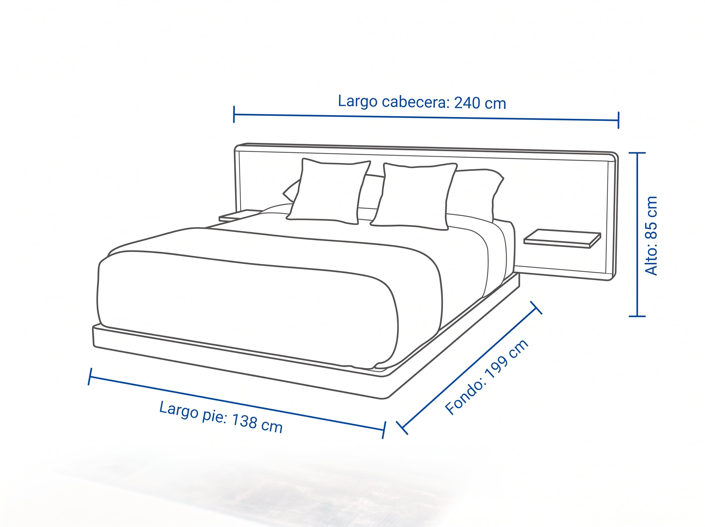 Dimensiones — CAMA NOGAL · 2