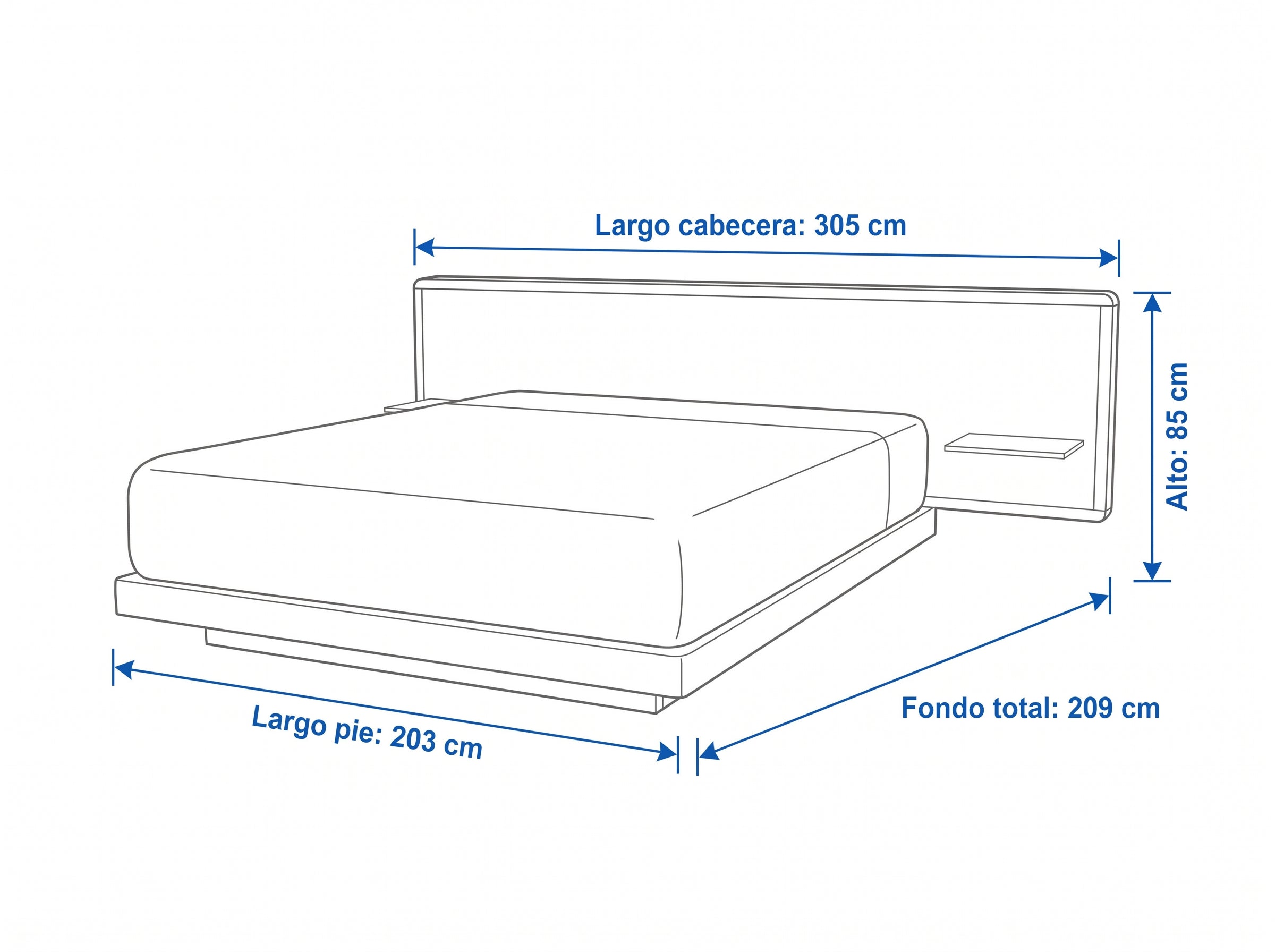 Dimensiones — CAMA NOGAL · 1