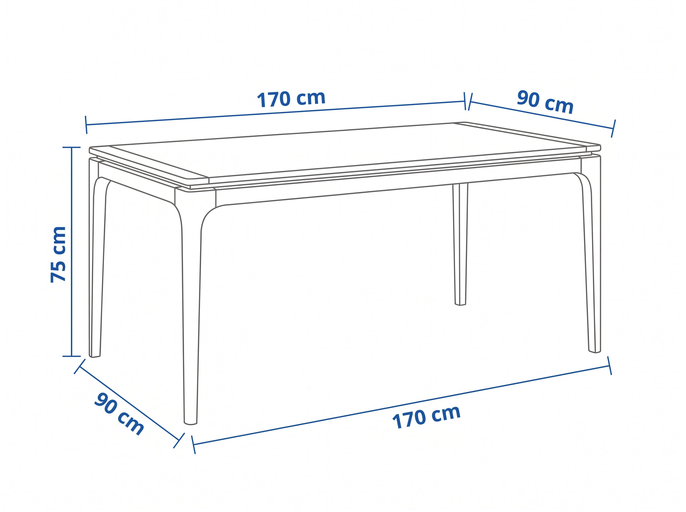 Dimensiones — MESA COMEDOR ILALO · 2