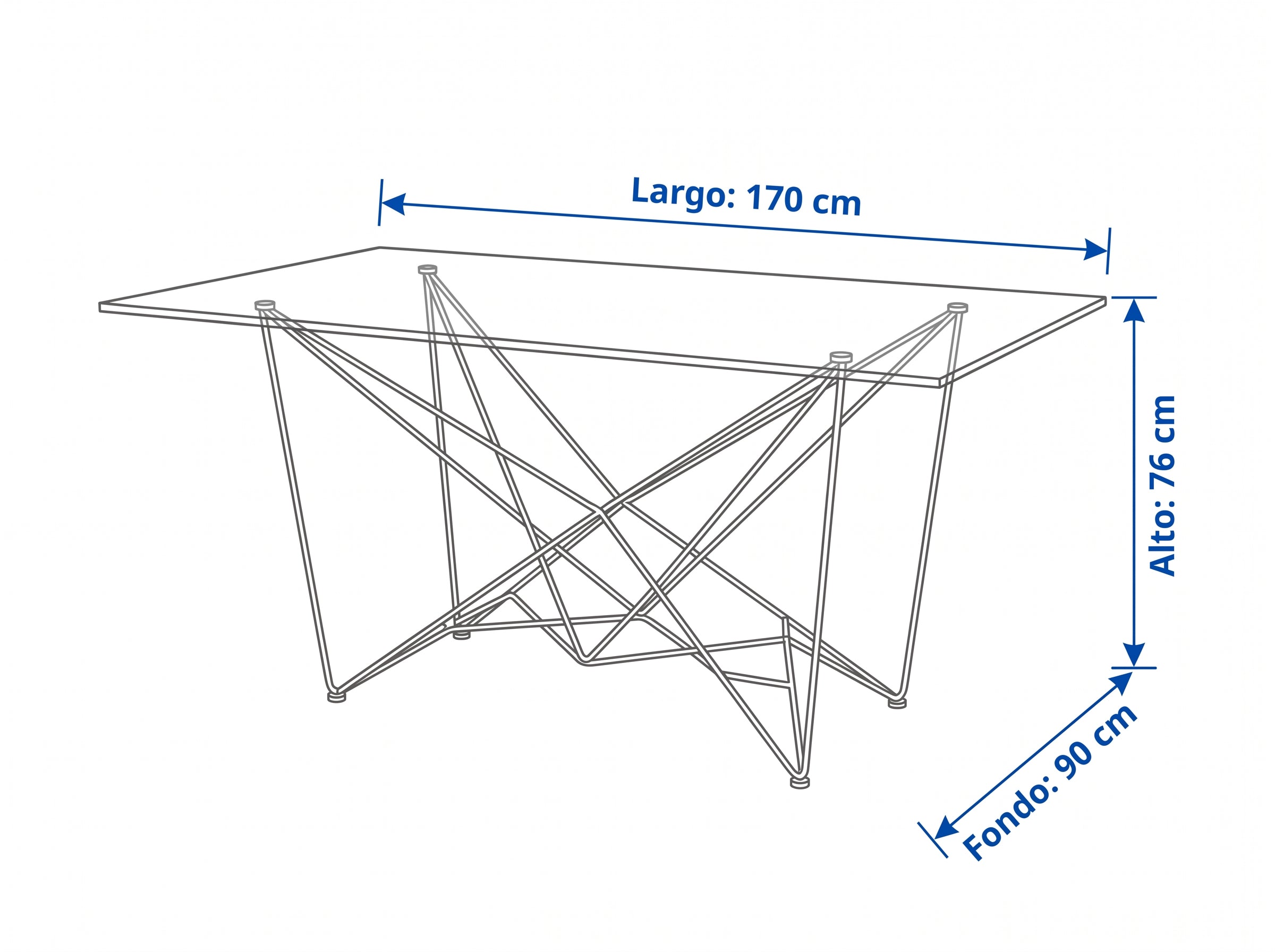 Dimensiones — MESA COMEDOR ILINIZAS VIDRIO · 2