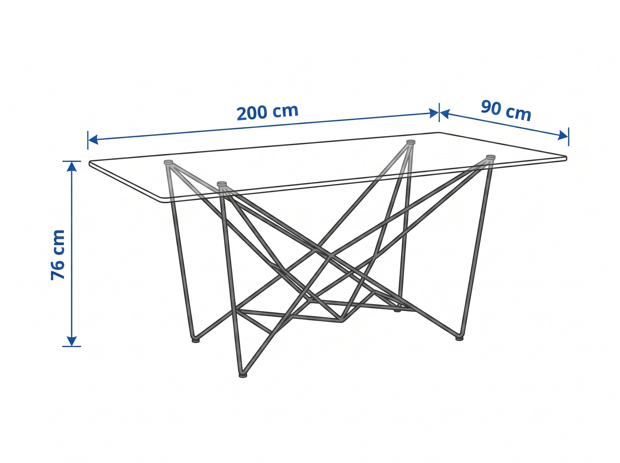 Dimensiones — MESA COMEDOR ILINIZAS VIDRIO · 1