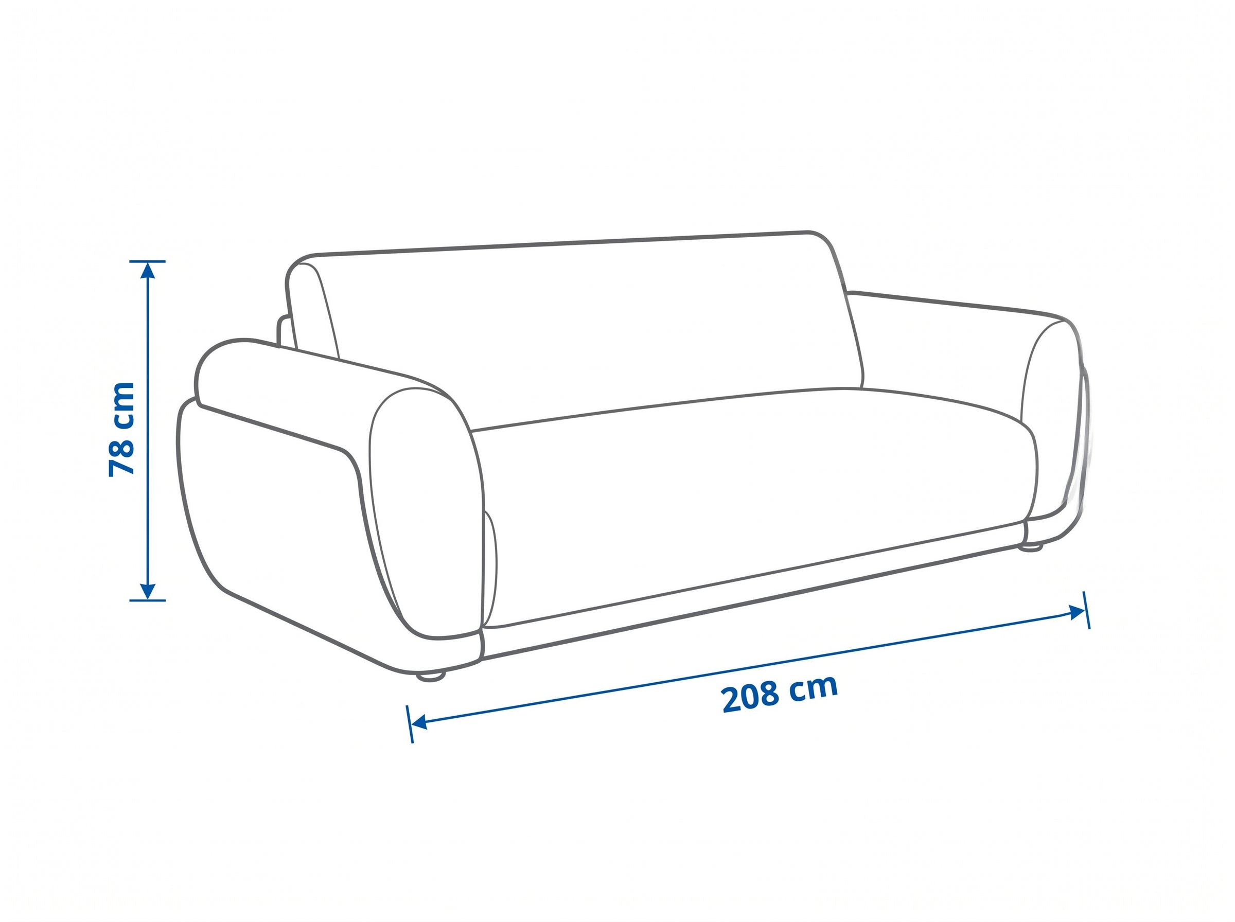 Dimensiones — SOFA TRIPLE ALMA TAPIZ/ MICROCUERO