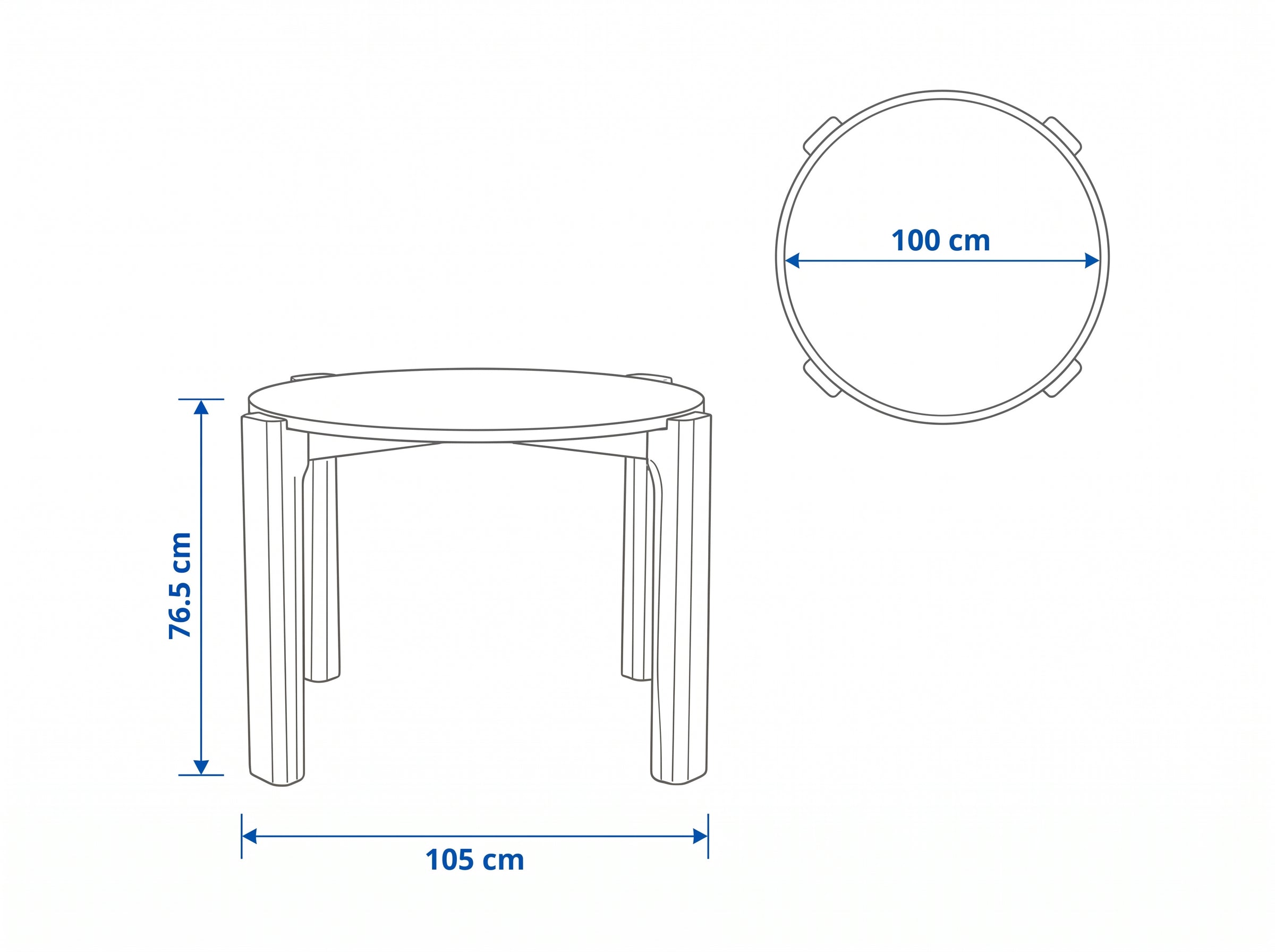 Dimensiones — MESA COMEDOR ETER 4 PUESTOS