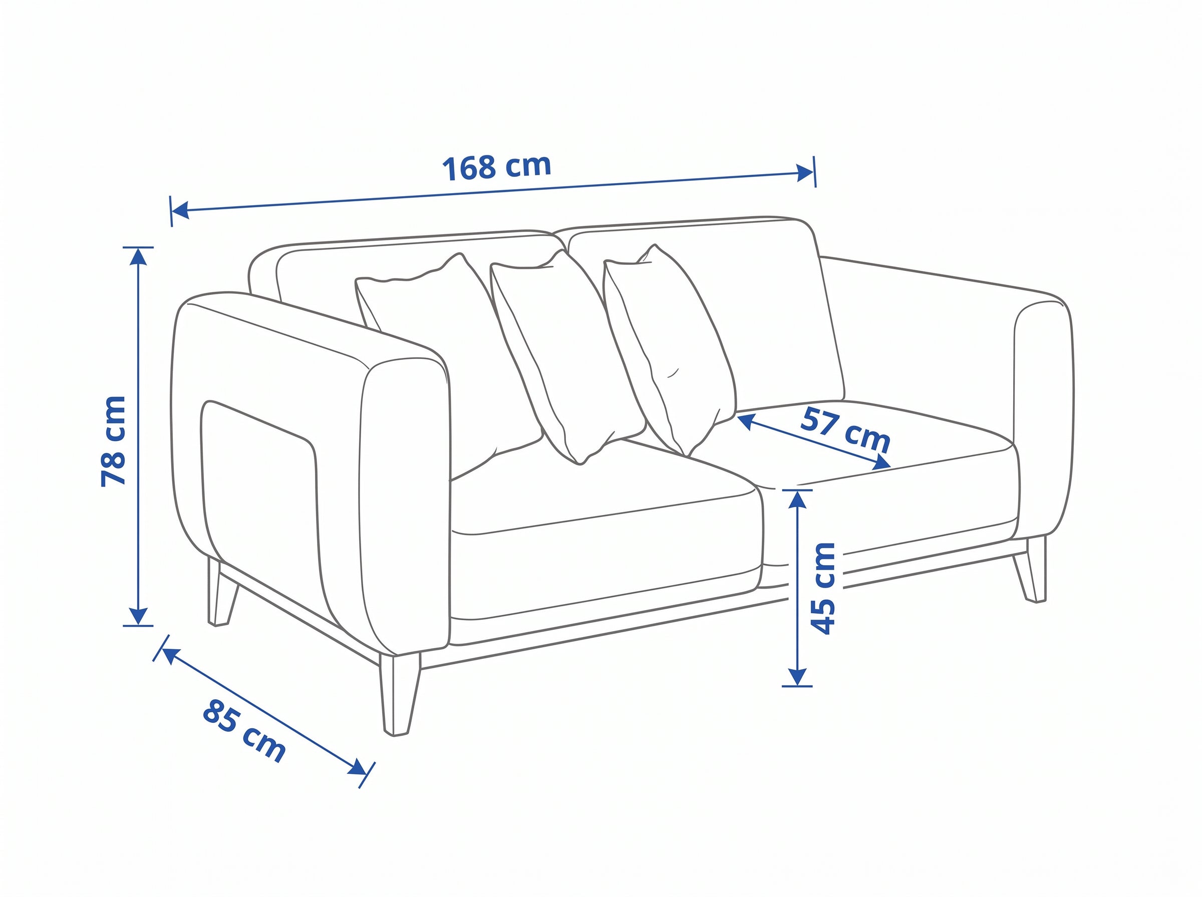 Dimensiones — SOFÁ DOBLE ANZU