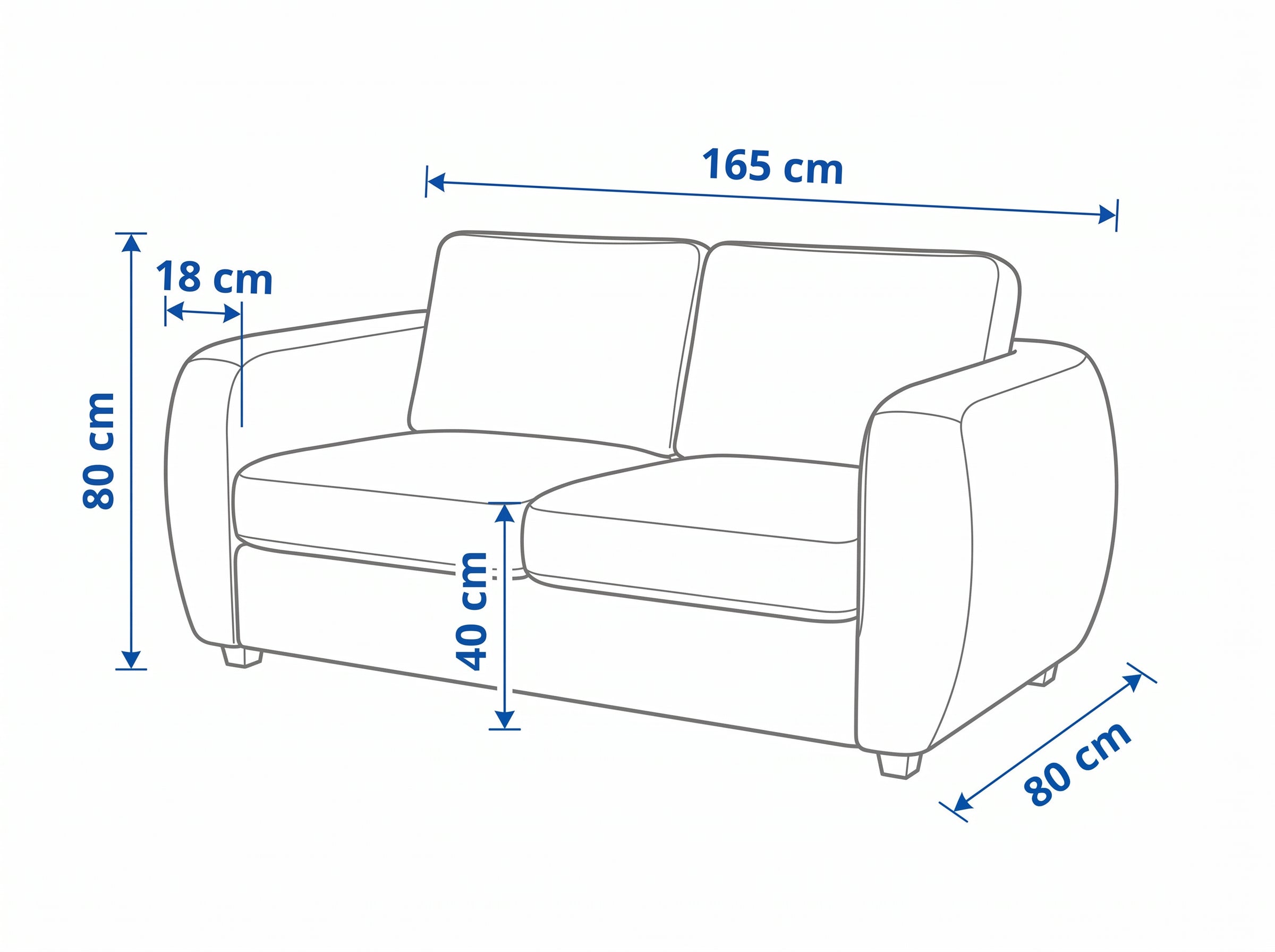 Dimensiones — SOFA DOBLE MAGNOLIA