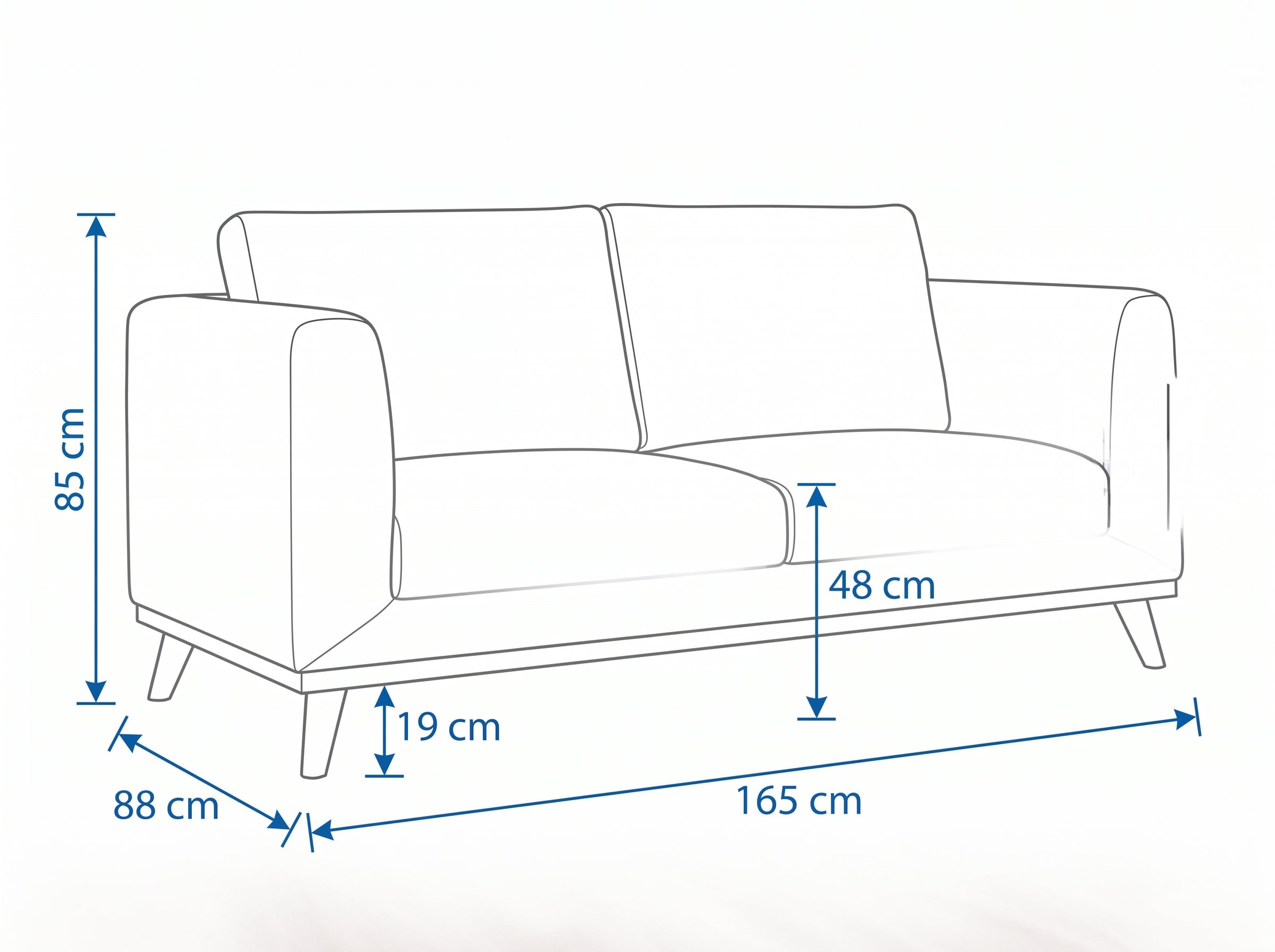 Dimensiones — SOFA DOBLE ANTISANA