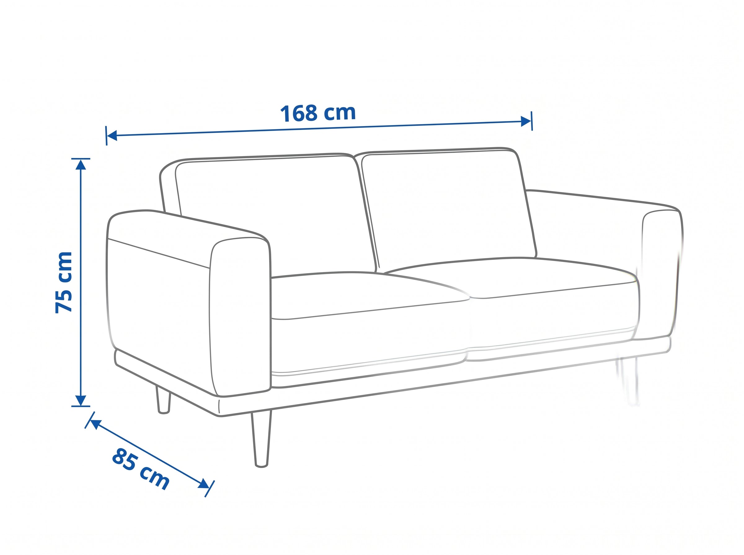Dimensiones — SOFA DOBLE PALMIRA
