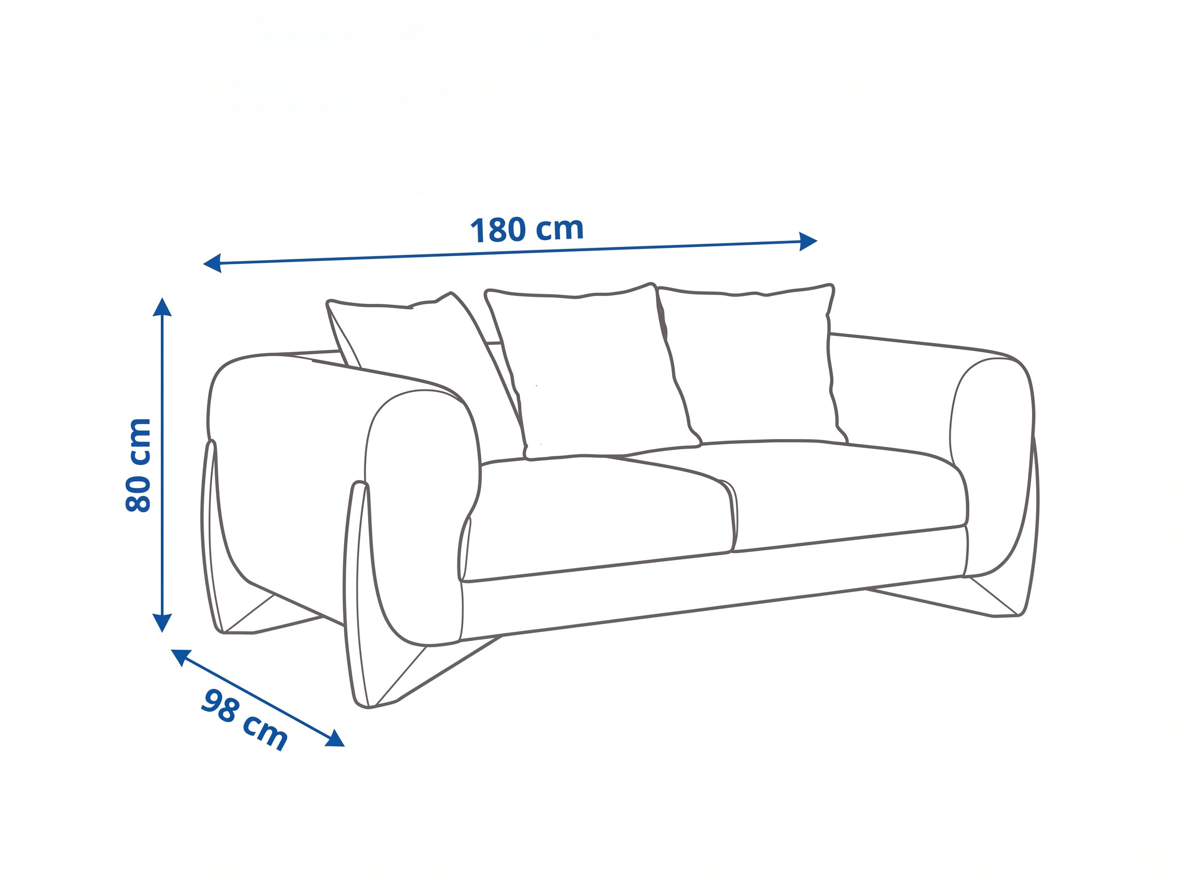 Dimensiones — SOFA DOBLE QUILOTOA