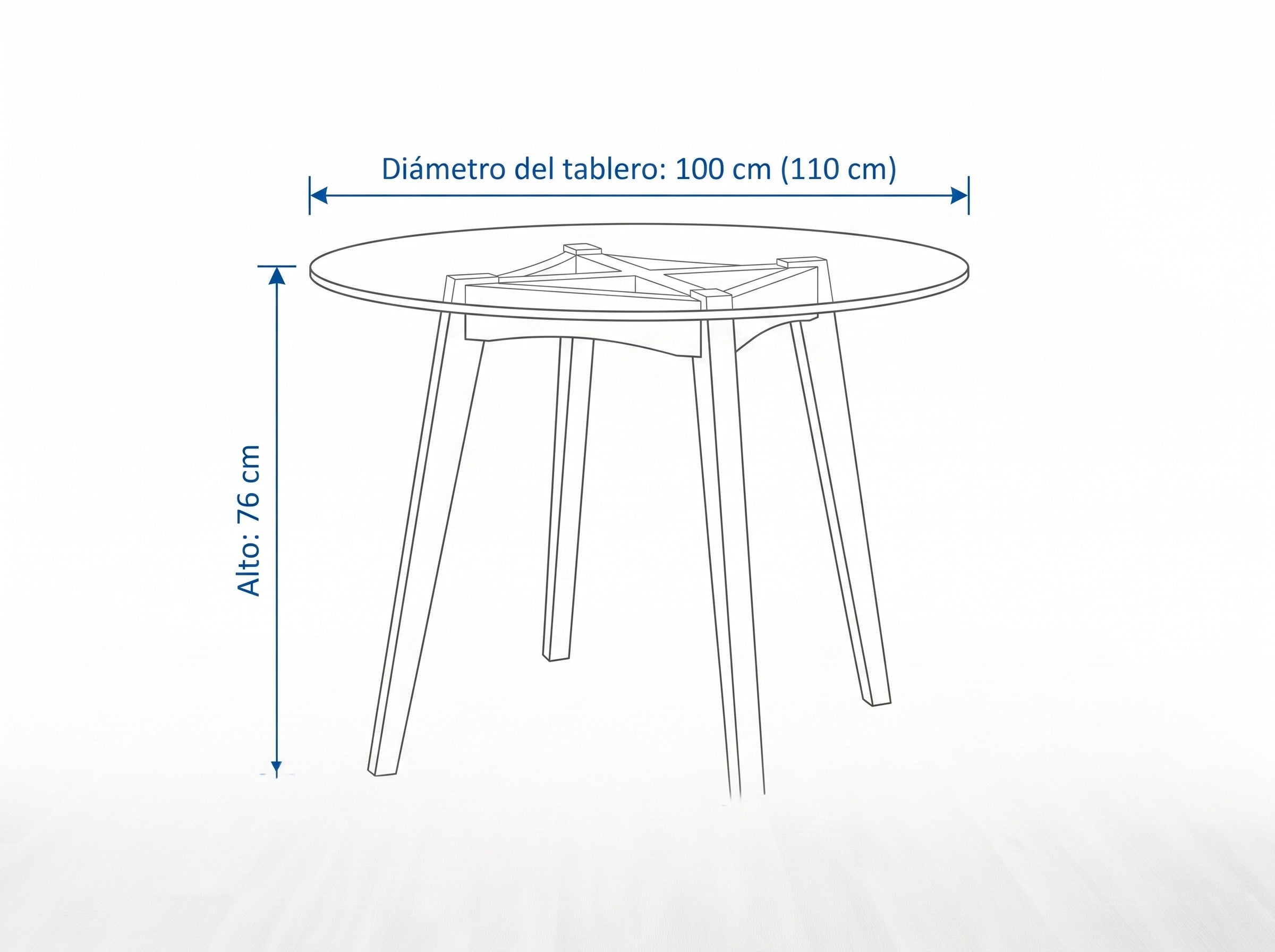 Dimensiones — MESA COMEDOR TUTUPALI 4 PUESTOS
