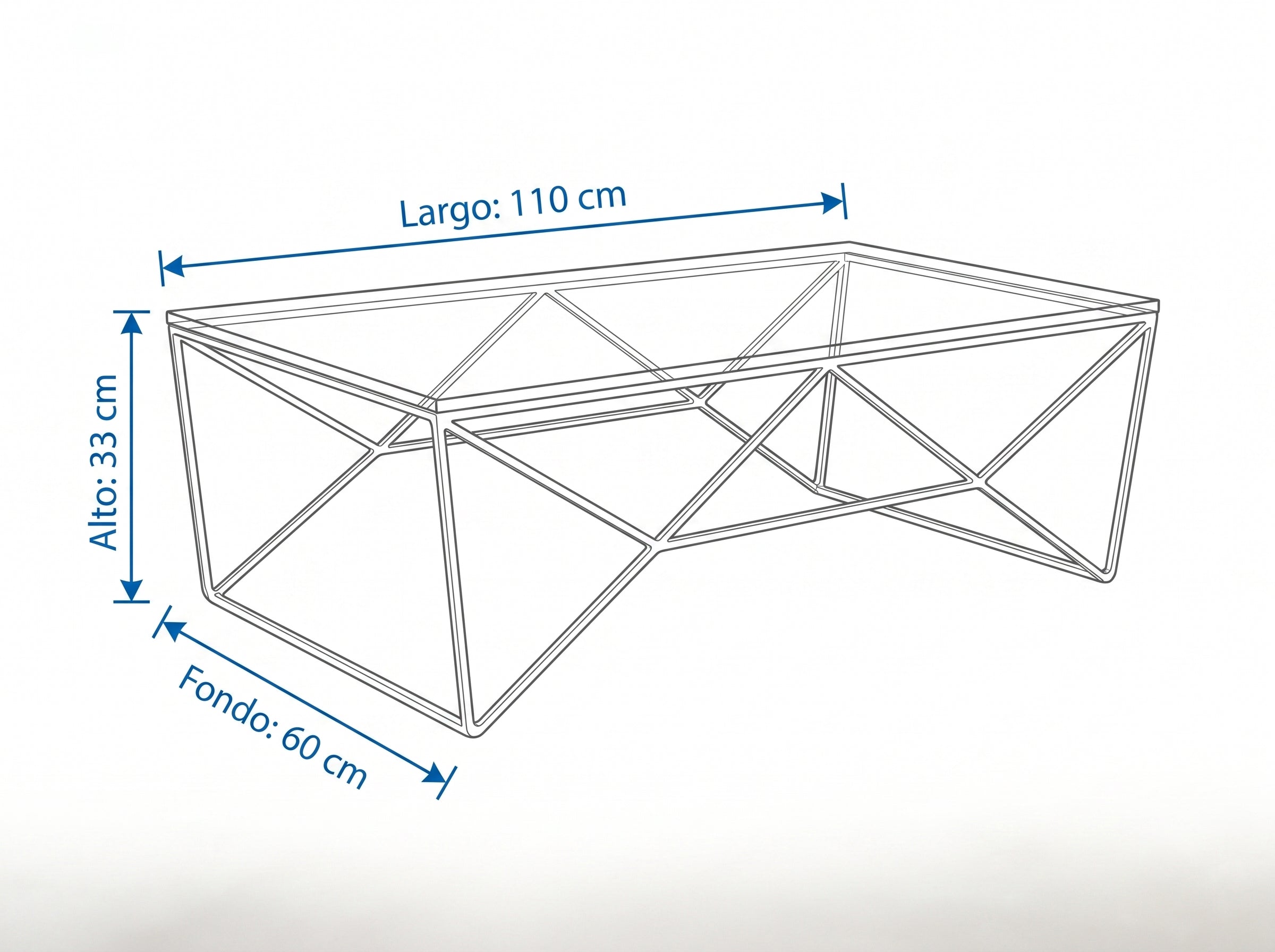Dimensiones — MESA CENTRAL ANZU VIDRIO