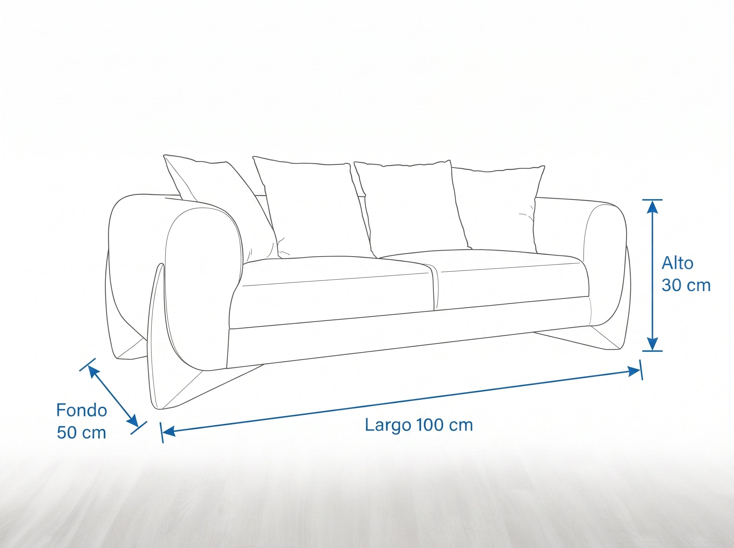 Dimensiones — SOFA TRIPLE QUILOTOA