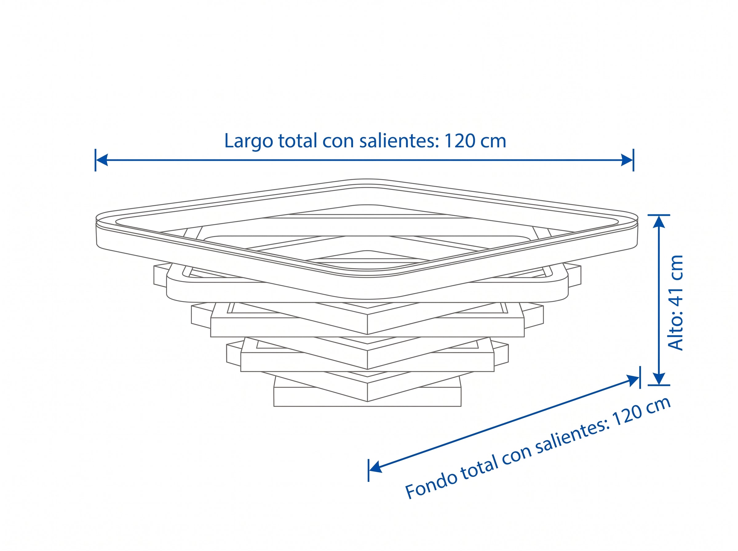 Dimensiones — MESA CENTRAL QUILOTOA GRANDE