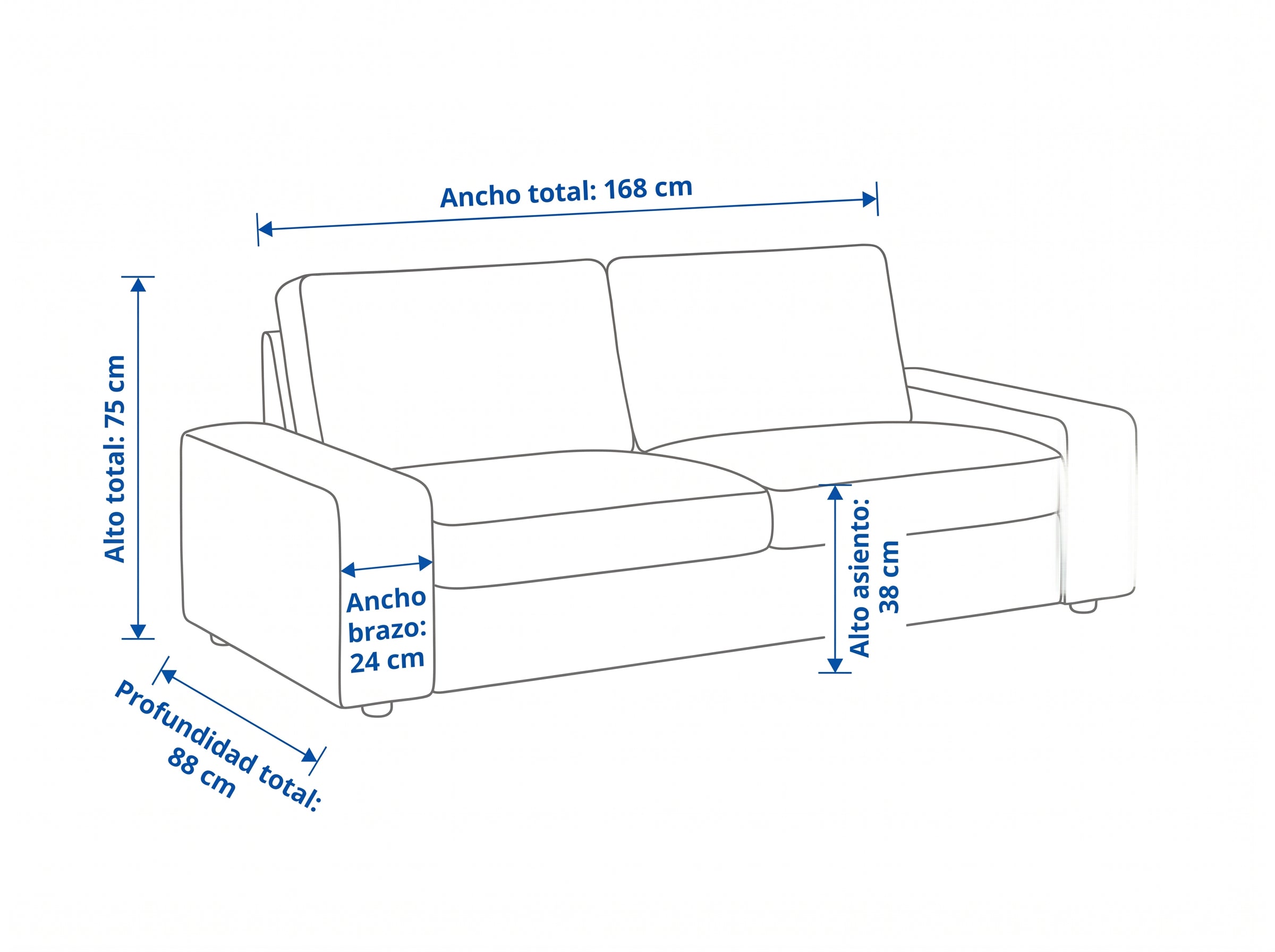 Dimensiones — SOFA DOBLE CEIBO