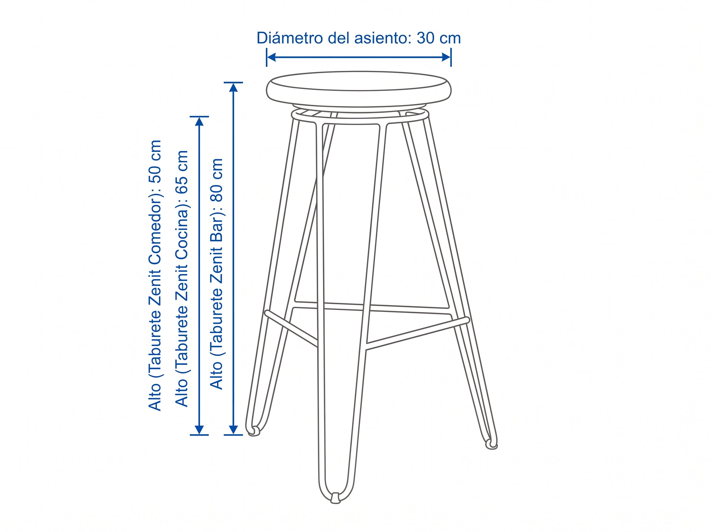 Dimensiones — TABURETE ZENIT